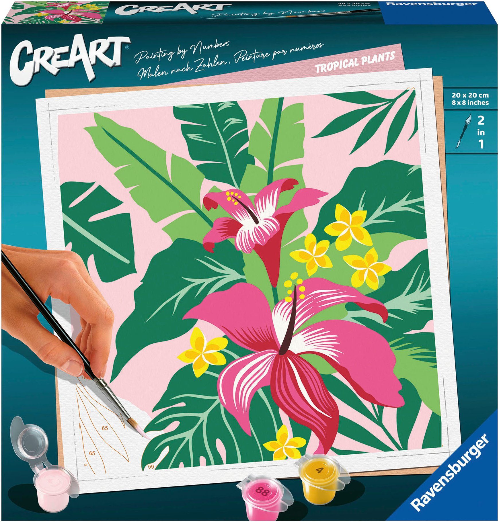 Ravensburger Malen nach Zahlen Tropical Plants, Made in Europe, FSC® - schützt Wald - weltweit