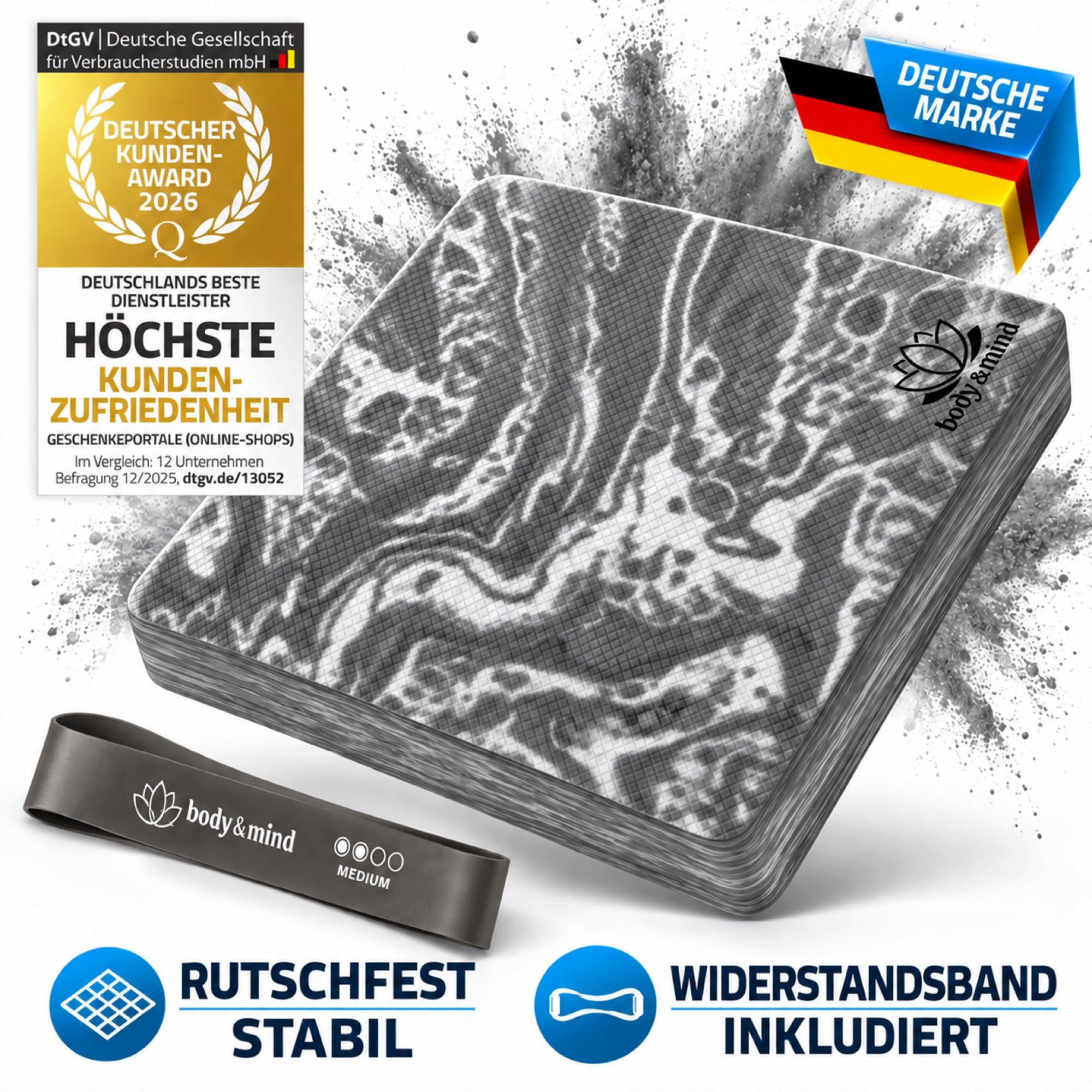 Body & Mind Balance Pad Gleichgewichtsunterlage TPE–Rutschfest,Weichschaum,Stabilitätstraining, (40 x 29 cm Balancekissen, für Stabilität & Koordination), Weichschaum-Kissen