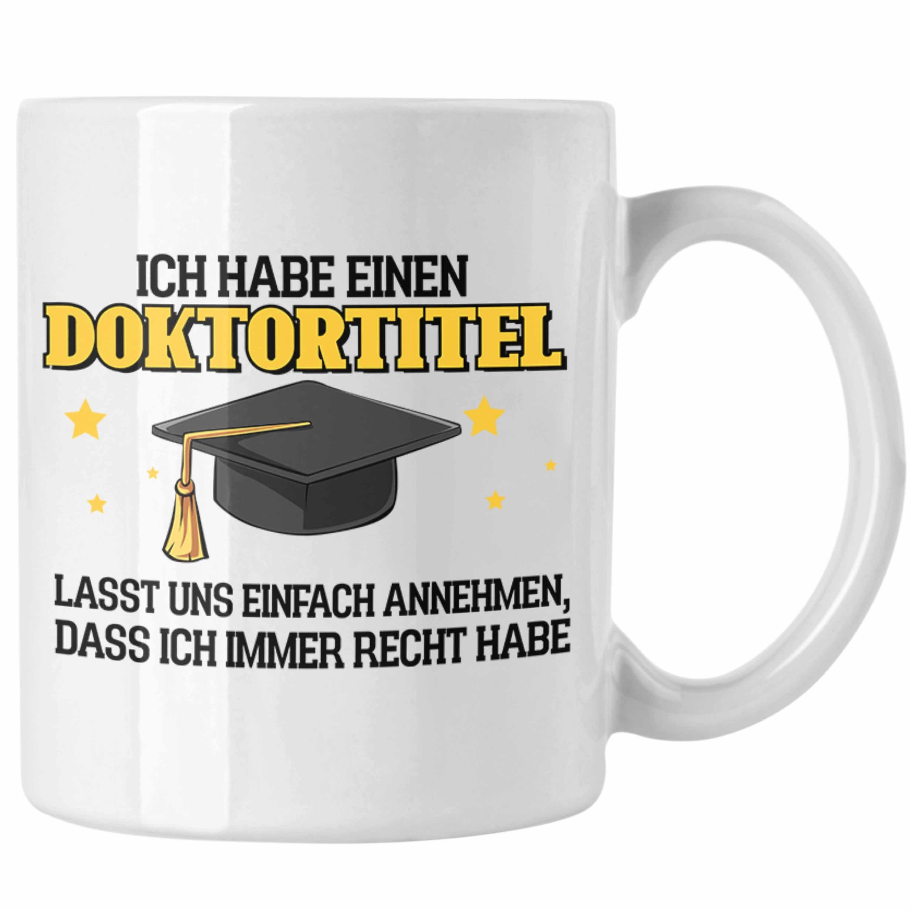 Trendation Tasse Lustige Tasse Doktortitel Bestanden Geschenk Bestandene Prüfung