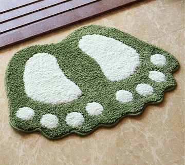 Zeltteppiche Badezimmer-Fußmatten mit Fußabdrücken, rutschfeste Fußmatten, KIKI