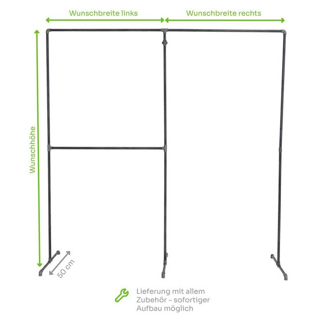 various – Industrial Design Möbel Kleiderständer Industrial Kleiderständer doppelt LOFT FOUR, Div. Höhen und Breiten