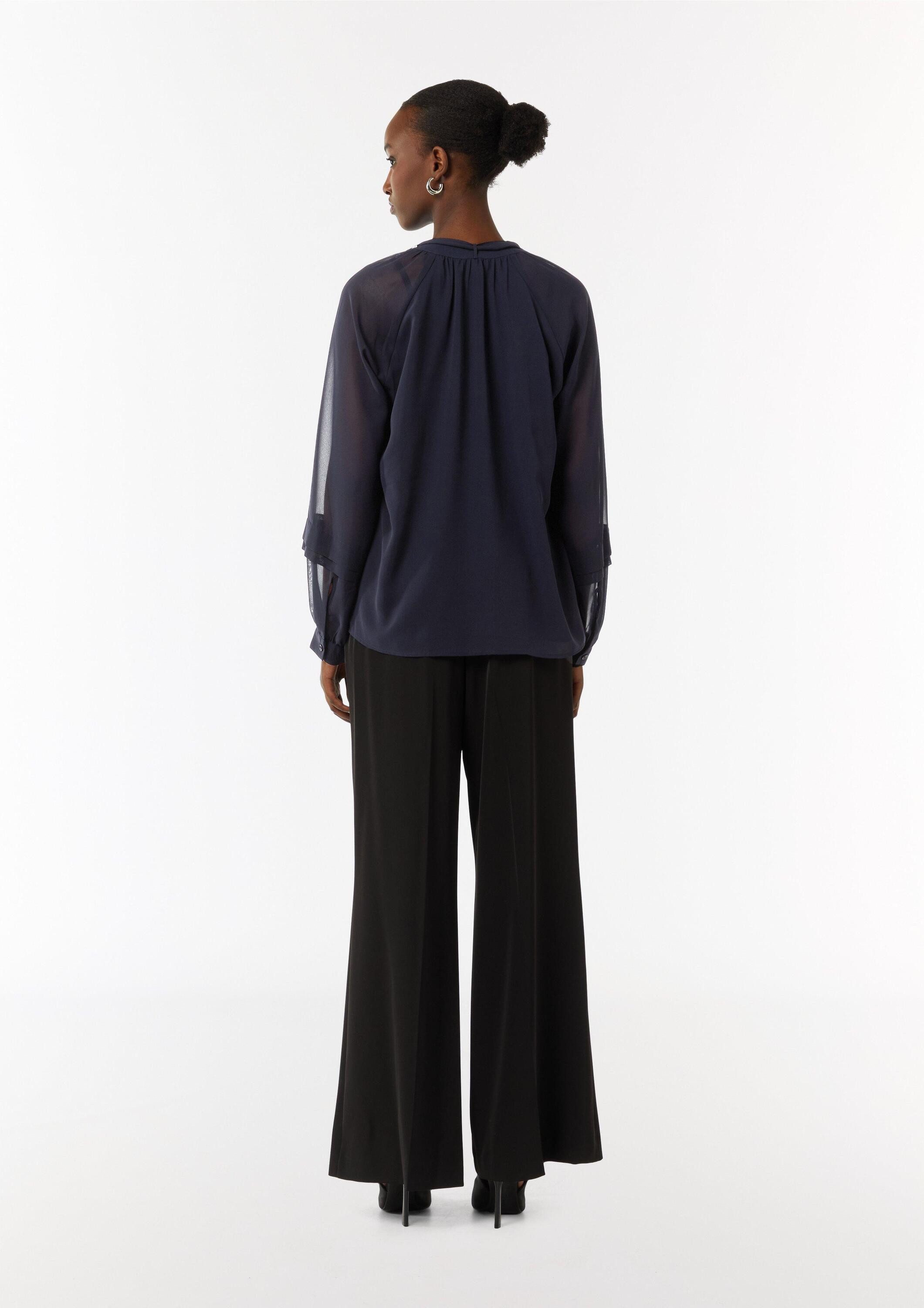 comma Langarmbluse Bluse Chiffonbluse mit abnehmbarer Schluppe
