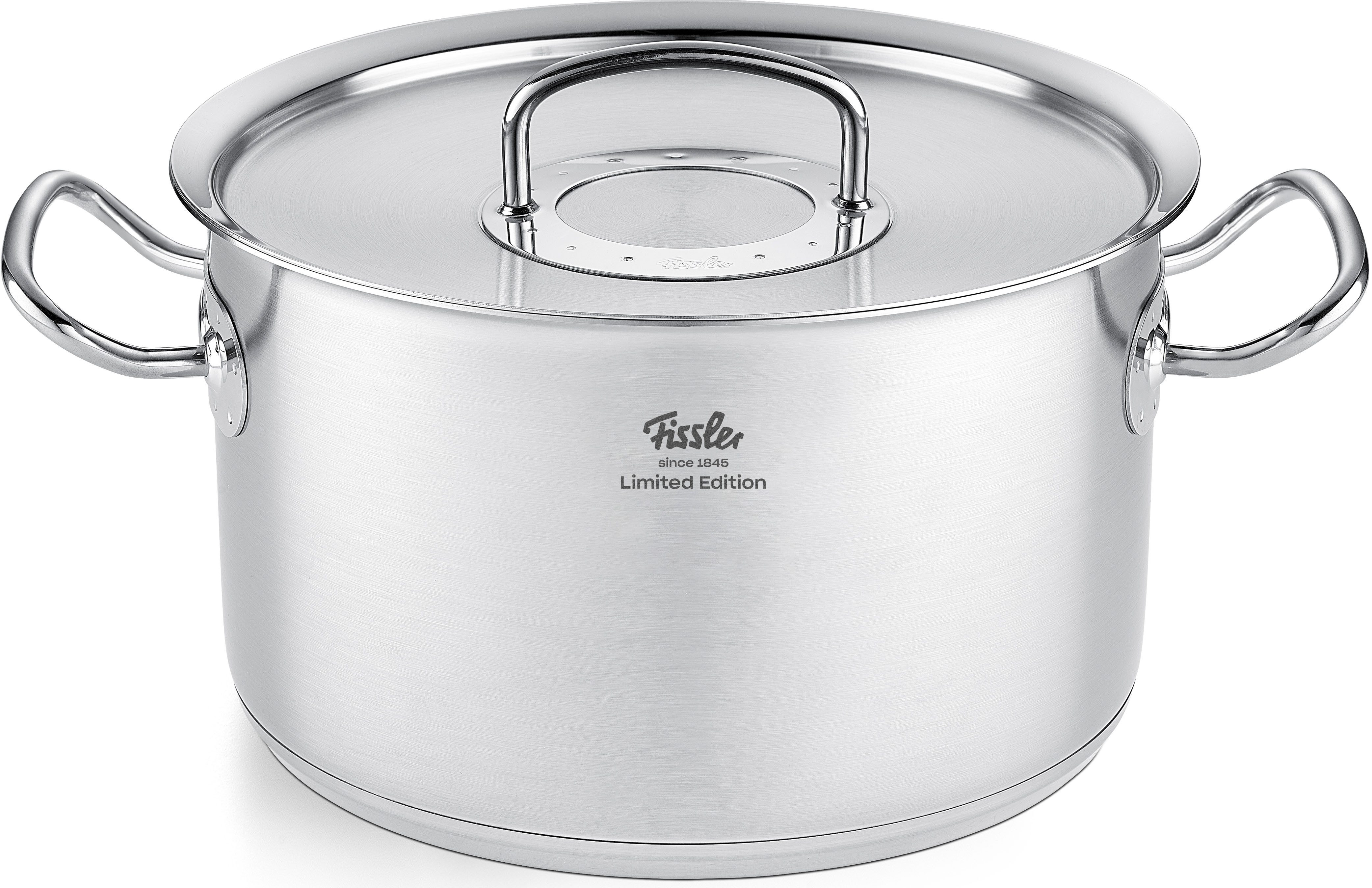 Fissler Topf-Set Original-Profi Collection® Retro, Edelstahl 18/10 (Set, 9-tlg., 3 Kochtöpfe,1 Bratentopf, 1 Stielkasserolle, 4 Metalldeckel), Limited Edition, Made in Germany
