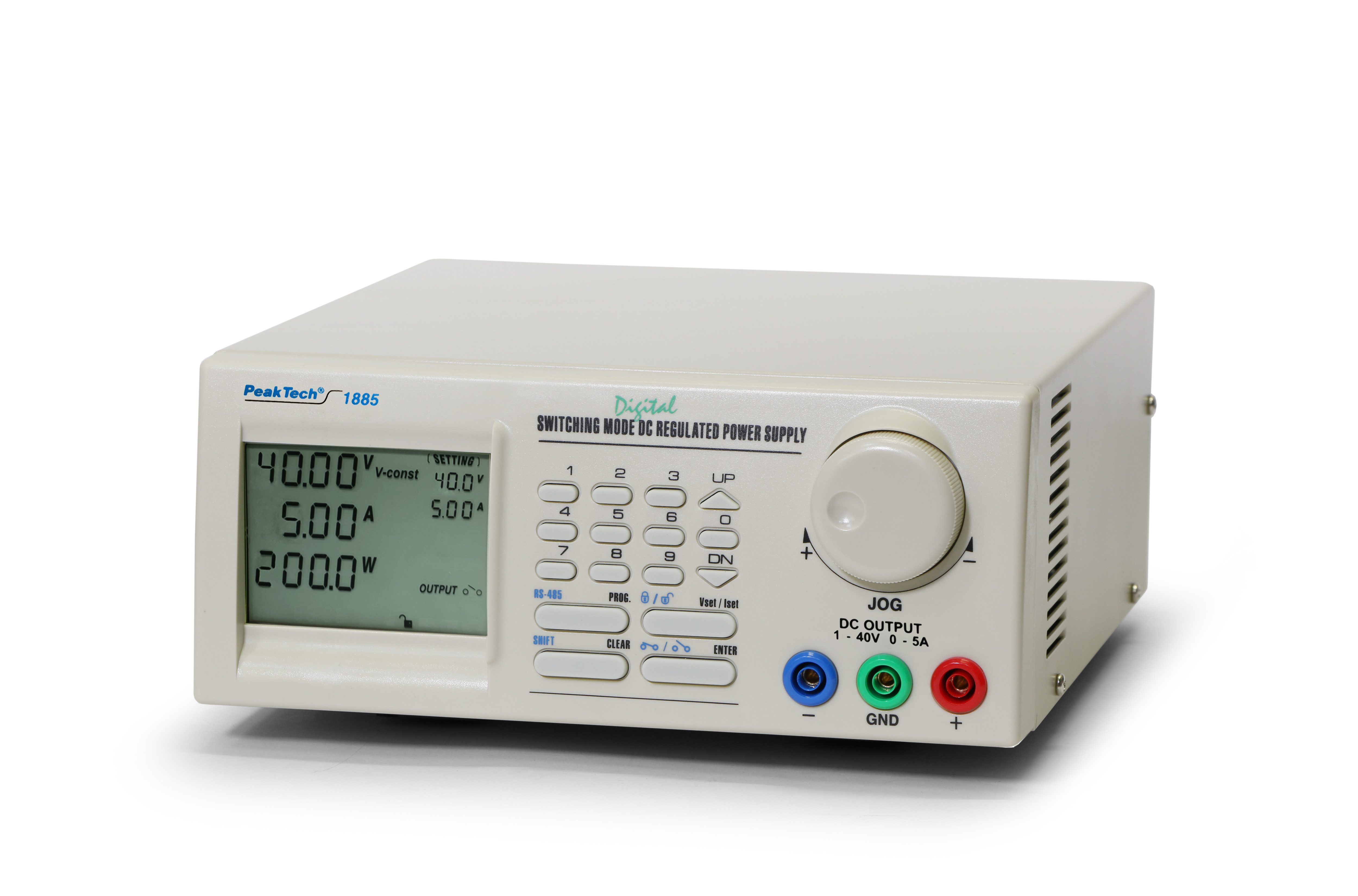 PeakTech 40 V 5 A DC Progr. DC-Schaltnetzteil RS-232 C + RS-485 Labor-Netzteil