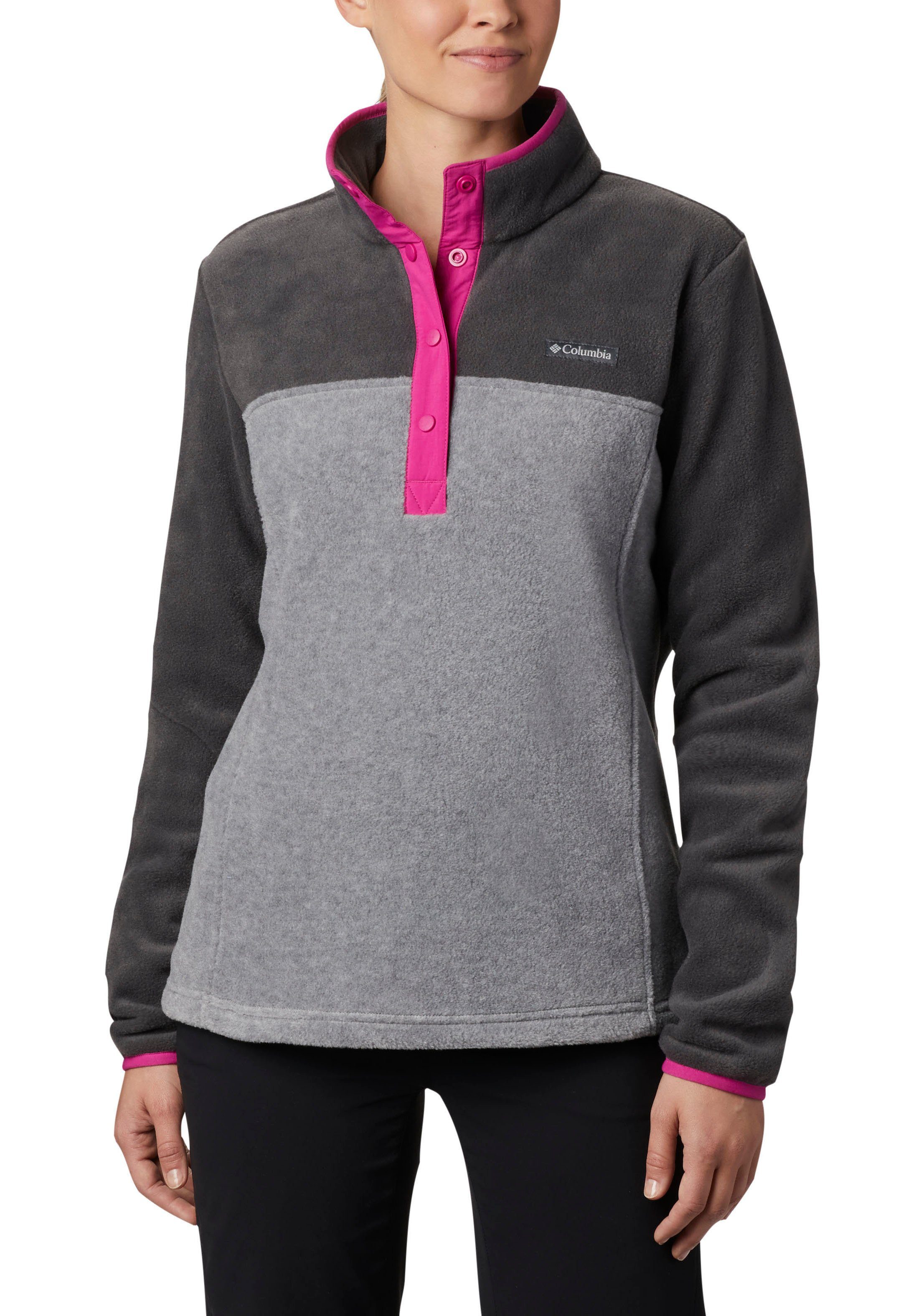 Columbia Fleecepullover Benton Springs™ Heather, Snap Shark Pullover 1/2 Grey Light