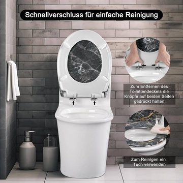 Woltu WC-Sitz (1-St), Toilettendeckel mit Absenkautomatik Motiv