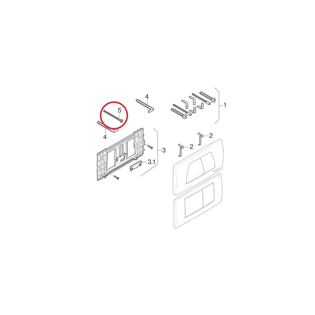 GEBERIT Betätigungsplatte Drückerstange zu Betätigungsplatte 200F, Highline, Twinline
