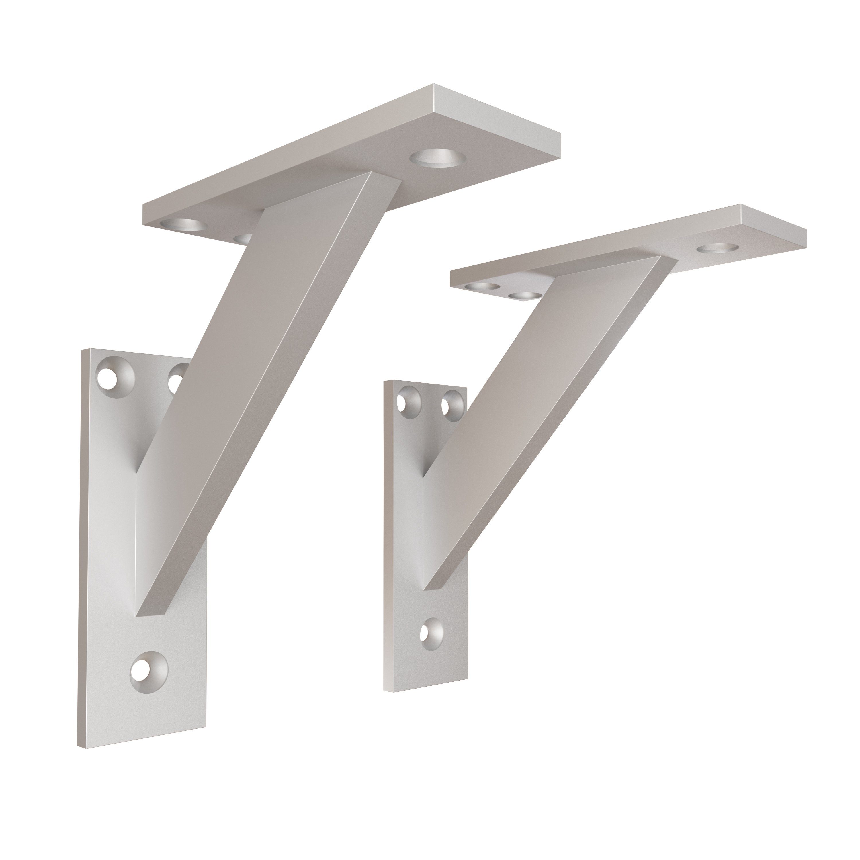 sossai® Wandregalhalter 2er Set FSHR Design Regalträger in Silber, 2-tlg. günstig online kaufen