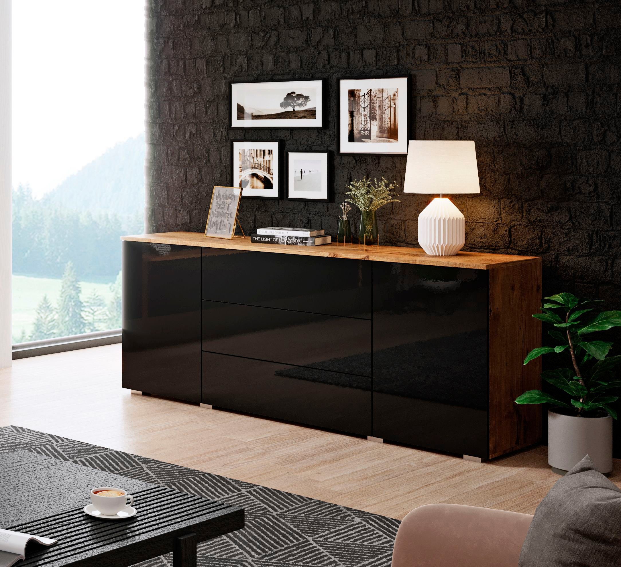 INOSIGN Sideboard PARIS (1 St), Moderne 150cm breite grifflose Kommode, vie günstig online kaufen