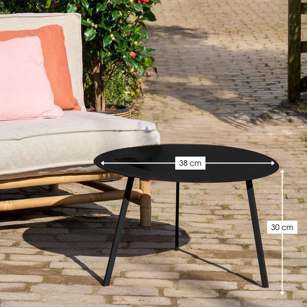 Mica Decorations Beistelltisch Mica Decorations Seattle Beistelltisch H38 x Ø58 cm Schwarz