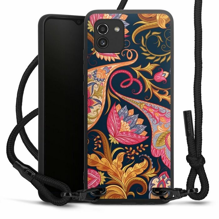 DeinDesign Handyhülle Muster Ornamente Mandala Floral Autumn 1 Samsung Galaxy A03 Premium Handykette Hülle mit Band Case zum Umhängen