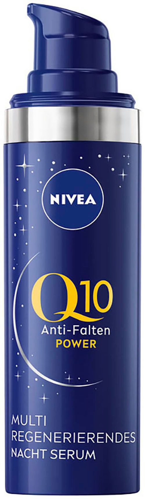 Nivea Nachtserum Q10 ANTI-FALTEN MULTI REGENERIERENDES NACHTSERUM, Mindert selbst tiefe Falten, für jeden Hauttyp geeignet.