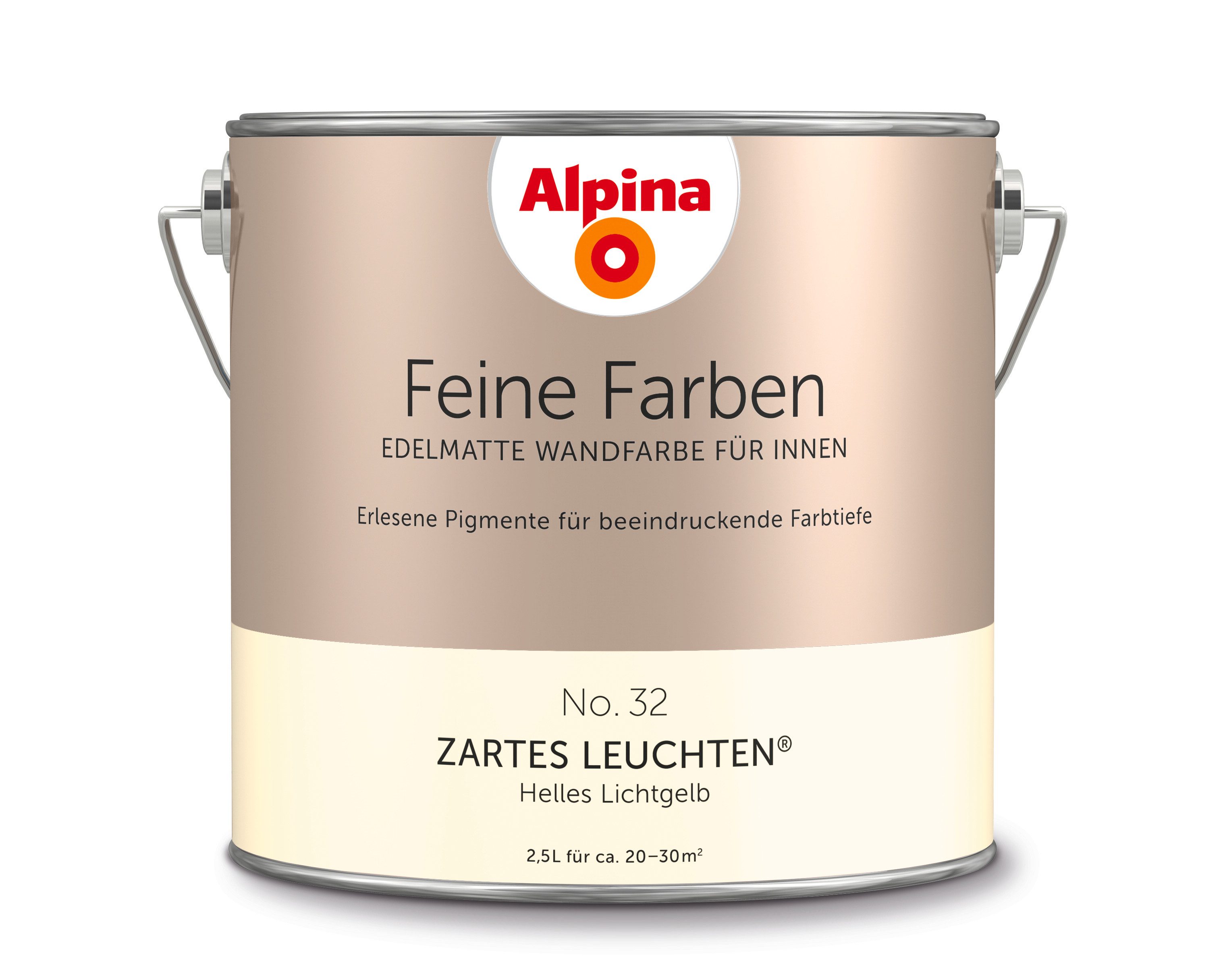 Wandfarbe Alpina Feine Farben edelmatt 2,5 Liter - Farbfamilie Gelb