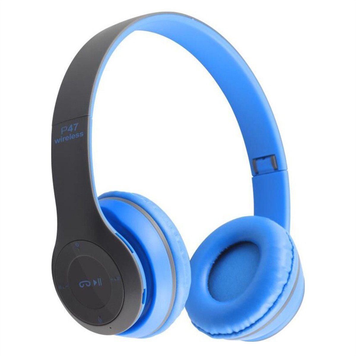 XDeer Bluetooth Over-Ear-Kopfhörer Wireless (Stereo mit USB Blau Micro Faltbare 3,5mm Over-Ear-Kopfhörer Kopfhörer Kabel, Köpfhorerkabel) Headset