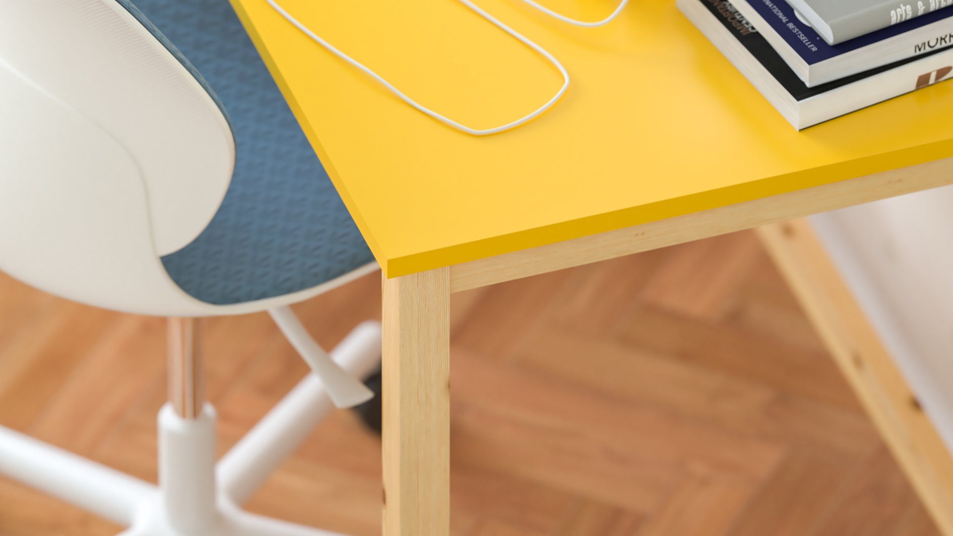 Siblo Schreibtisch Computertisch Klein Gelb Schreibtische Kinderschreibtische - 