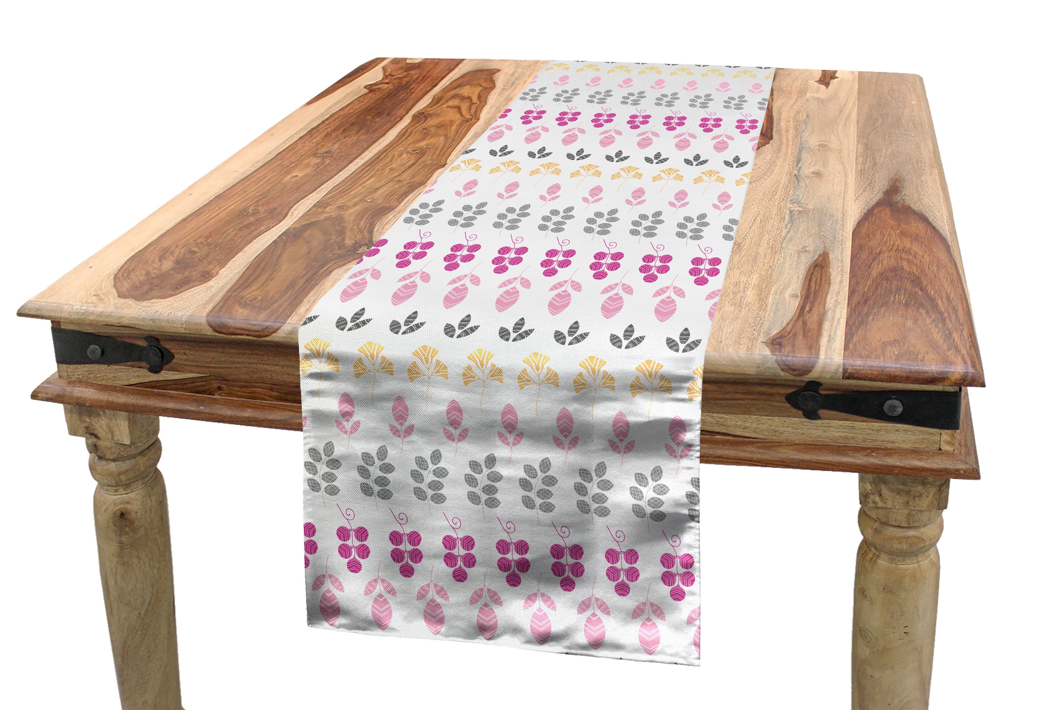 Küche Tischläufer Tischläufer, Blätter Abakuhaus Abstrakte Dekorativer skizzierte Botanisch Rechteckiger Esszimmer