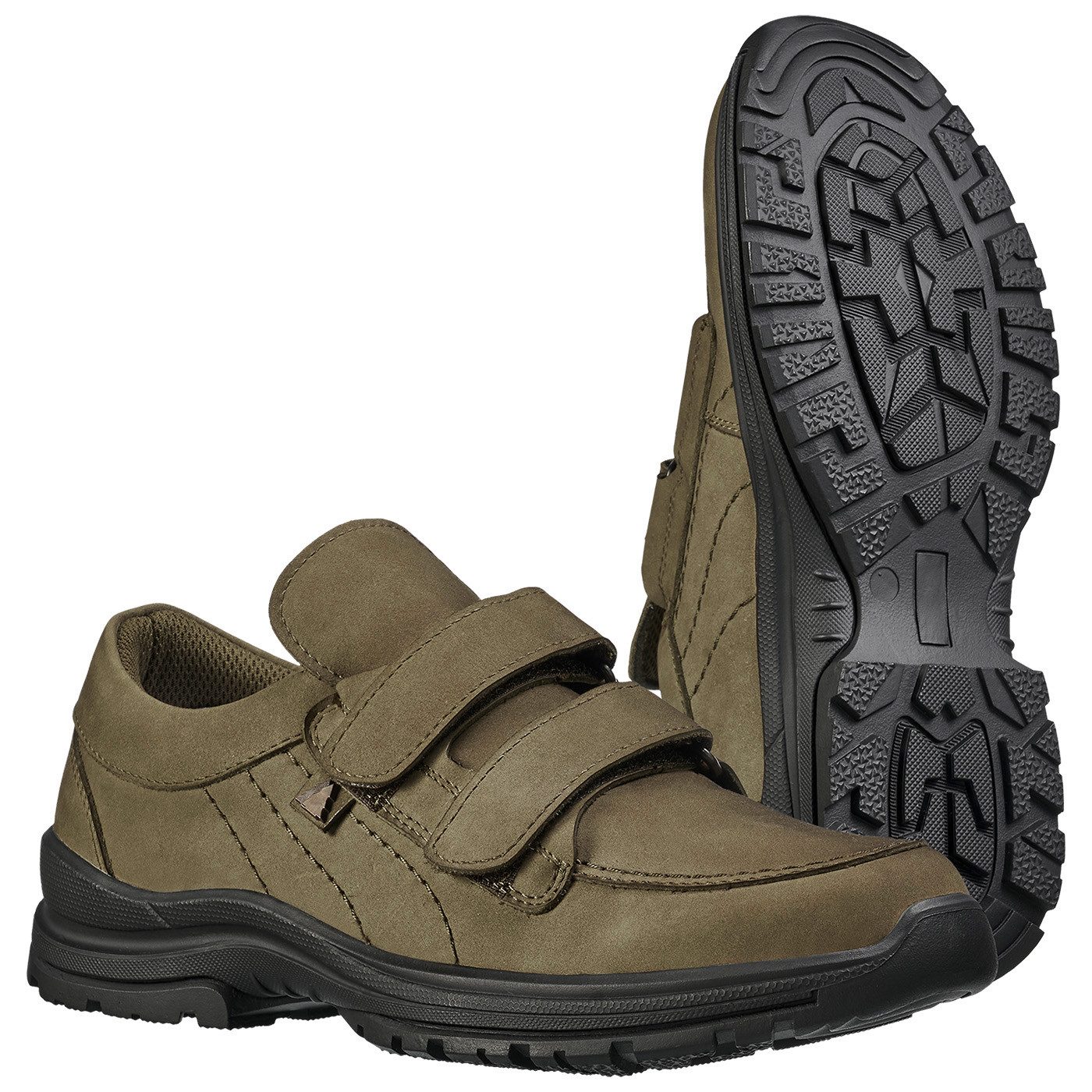 Schmidt Nubukleder mit Klett Wanderschuh (auswechselbaren Fußbett, griffiger Gummiprofilsohle) Wasserabweisend