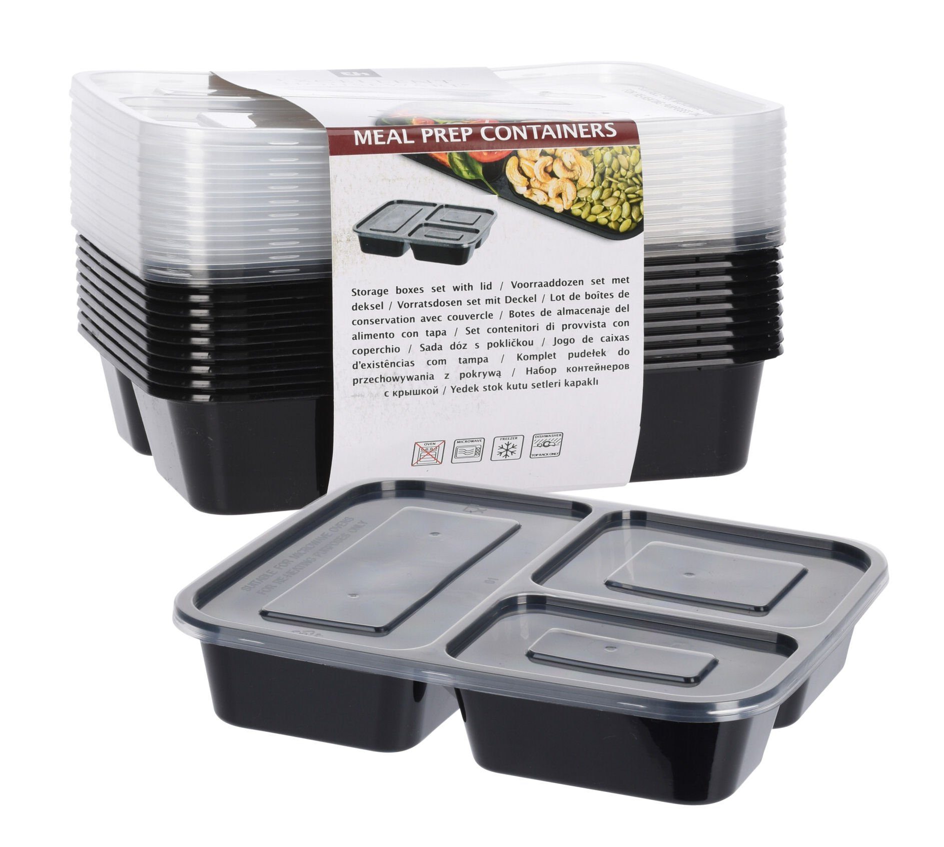 Spetebo Lunchbox Meal Prep Lunch Box mit Deckel - 10er Set, Kunststoff, (Komplett-Set, 10-tlg., Vorratsboxen mit Deckel), Portionskontrolle, Vorratsboxen,Wiederverwendbar