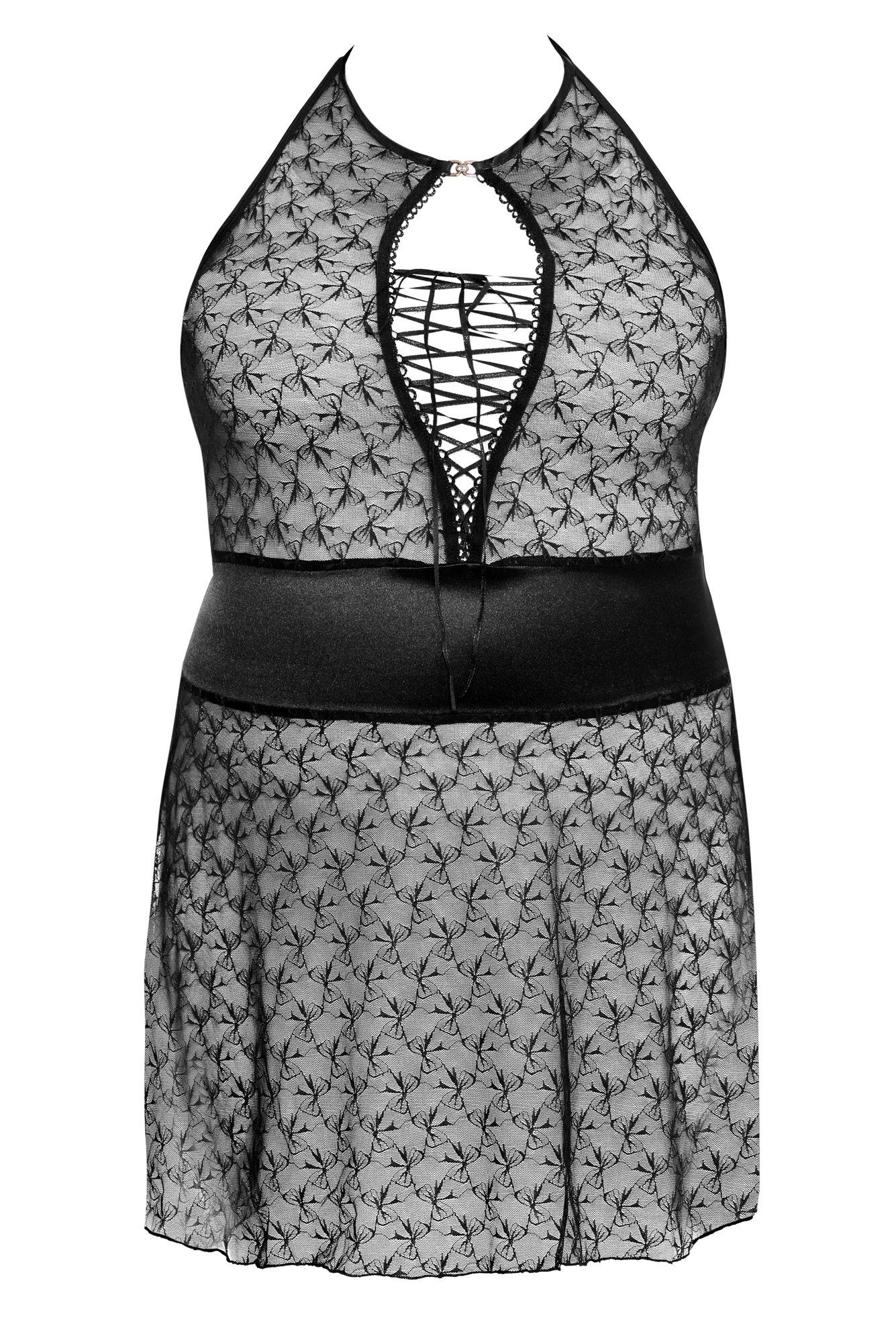 Anais Netzkleid apparel (2-tlg) transparent Übergröße Rhiann schwarz Minikleid