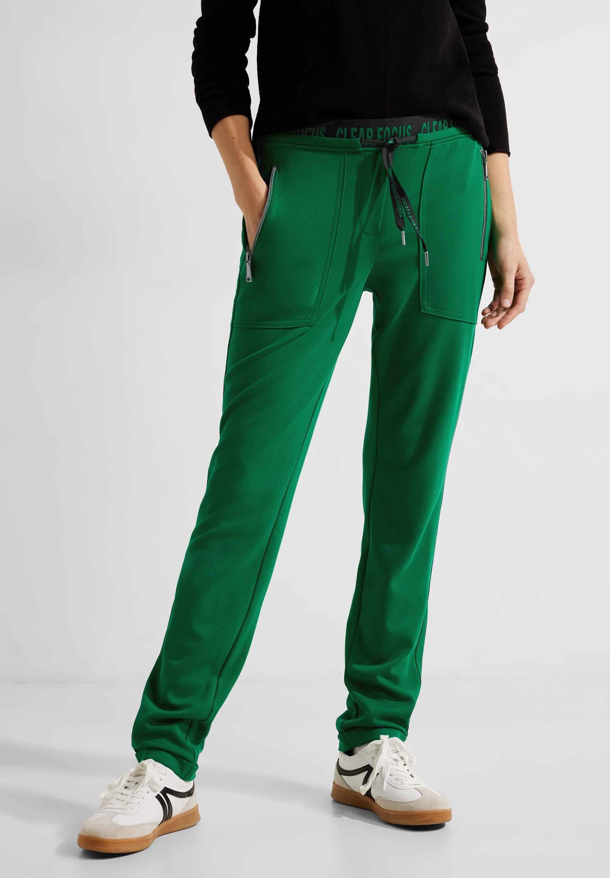 Cecil Jogg Pants Cecil Causal Fit Joggpants in Easy Green (1-tlg) Tunnelzugbändchen