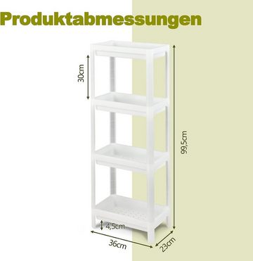 KOMFOTTEU Badregal Nischenregal, 2er Set, mit 4 Ebenen, 36 x 23 x 99,5 cm