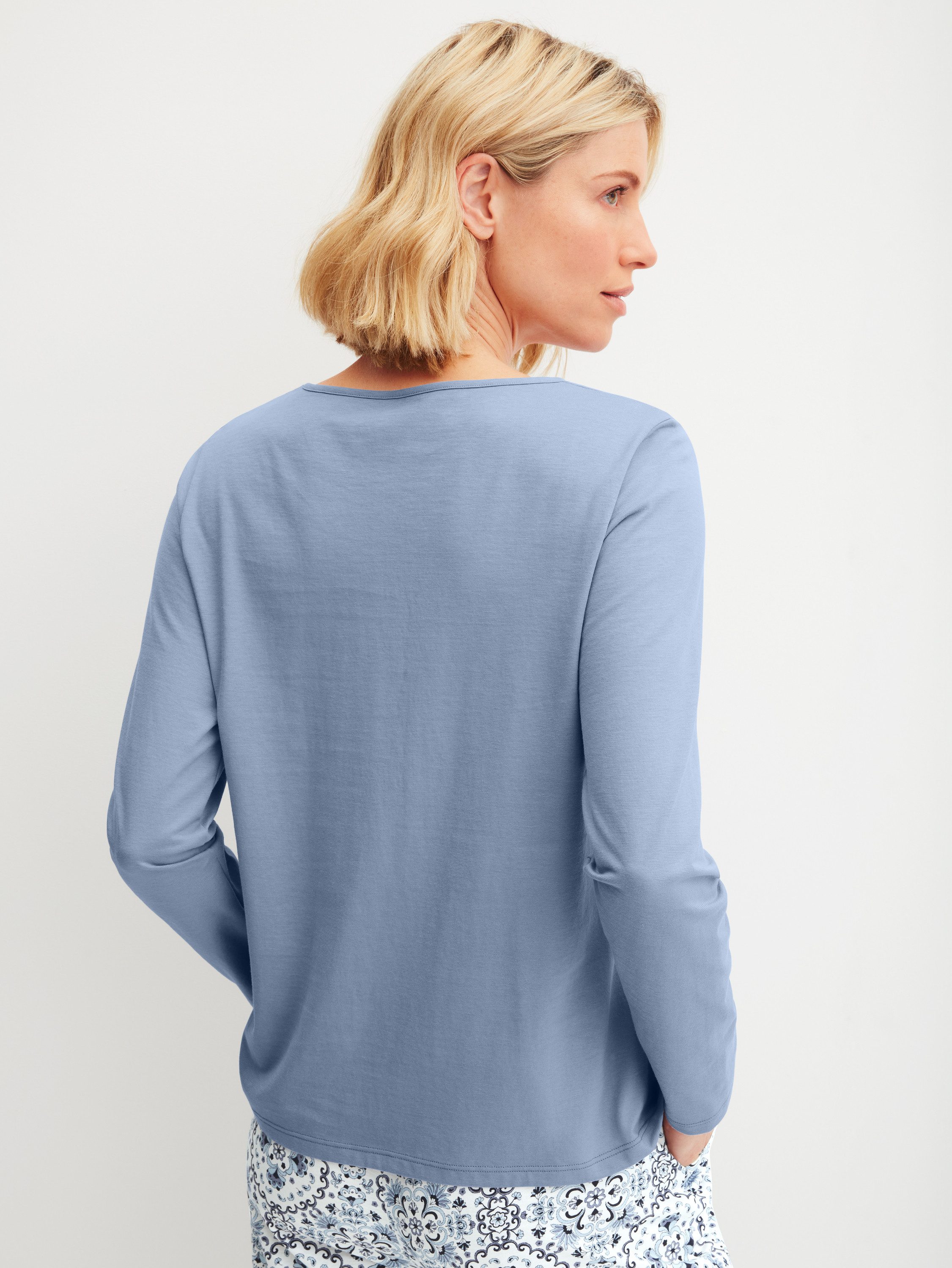CALIDA Langarmshirt Favourites Tiles Damen (1-tlg) aus hochwertiger Baumwolle, atmungsaktiv, pflegeleicht
