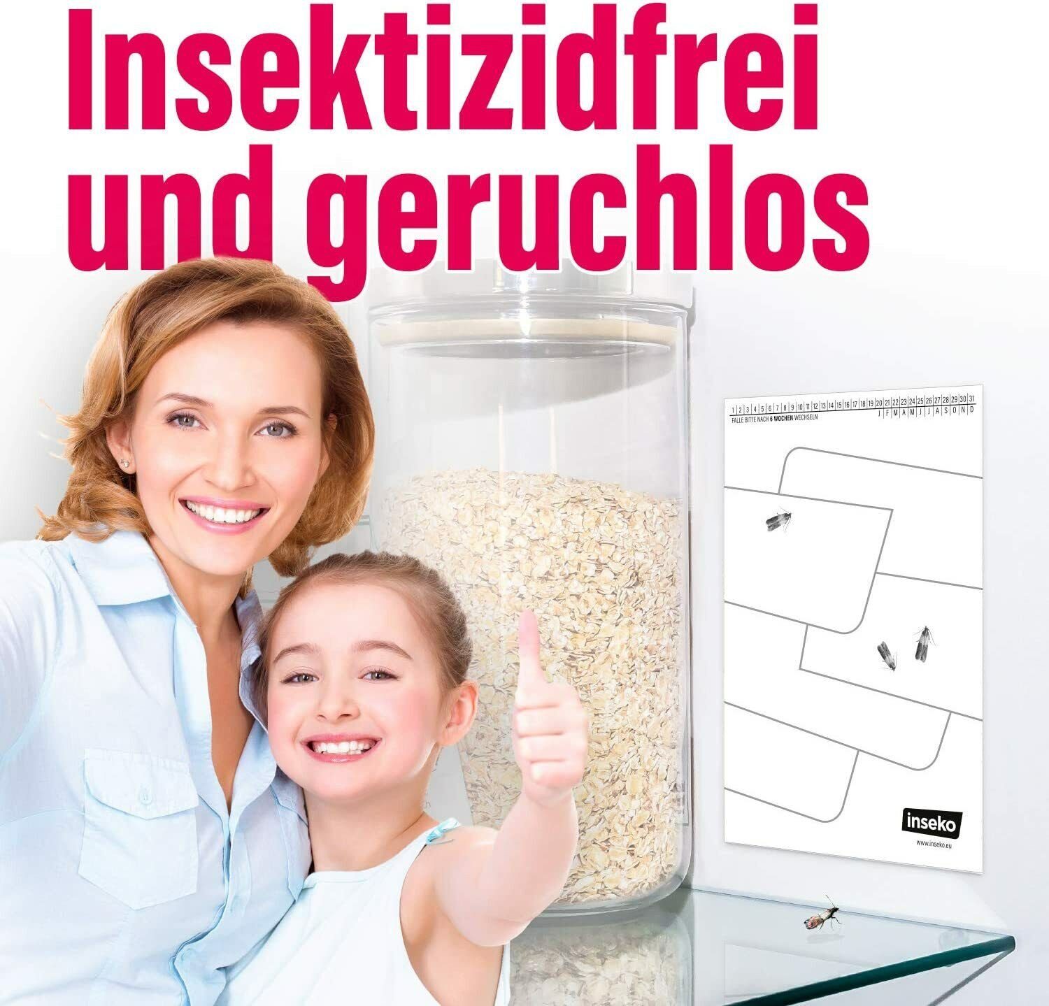 Inseko Klebefalle 16x inseko Lebensmittelmotten Falle I insektizidfrei und geruchlos, Pheromonfalle gegen Lebensmittelmotten und zur Befallsermittlung – Bild 5 von 5