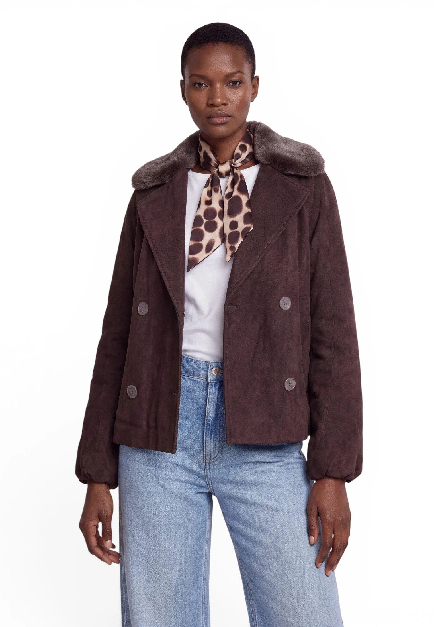 Zero Outdoorjacke Damen mit Kunstfellkragen
