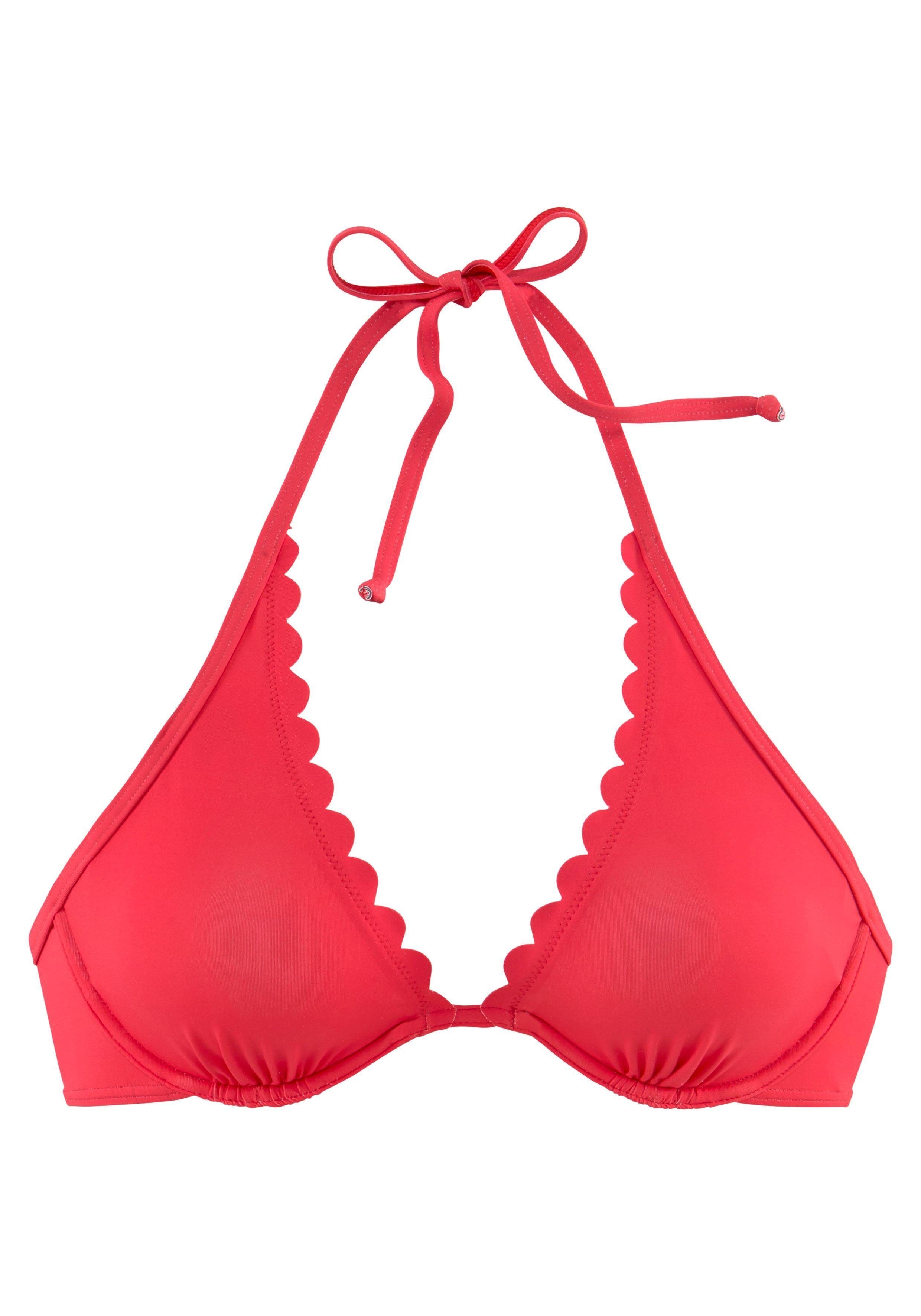 LASCANA Bügel-Bikini-Top Scallop, mit gelaserter Wellenkannte günstig online kaufen