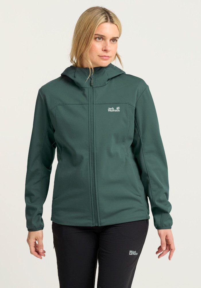 Jack Wolfskin Softshelljacke WINDHAIN 2 HOODY W wasserabweisend, windabweisend, wärmeisolierend