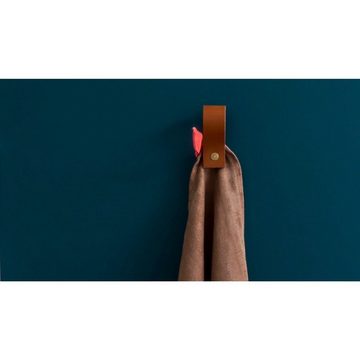 Handles and more Handtuchring Magnetschleife Handtuchhalter Leder taupe