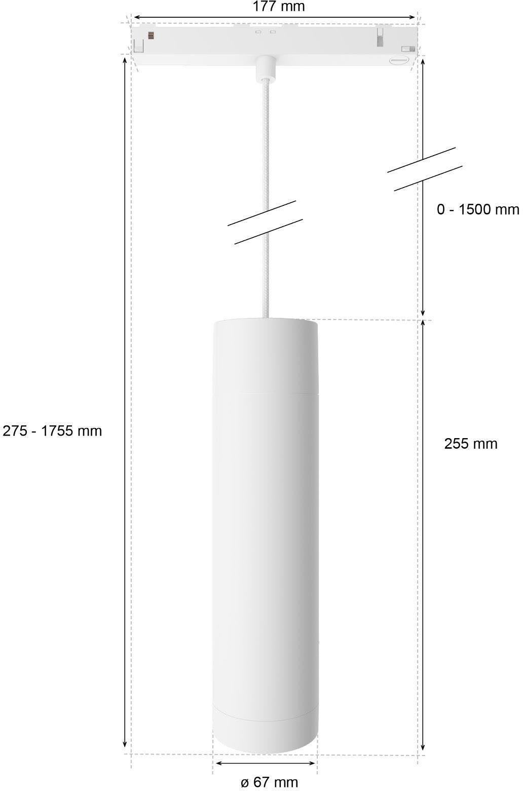 LED Pendelleuchte Schienensystem Perifo, integriert, LED fest Hue Dimmer, Farbwechsler, Philips