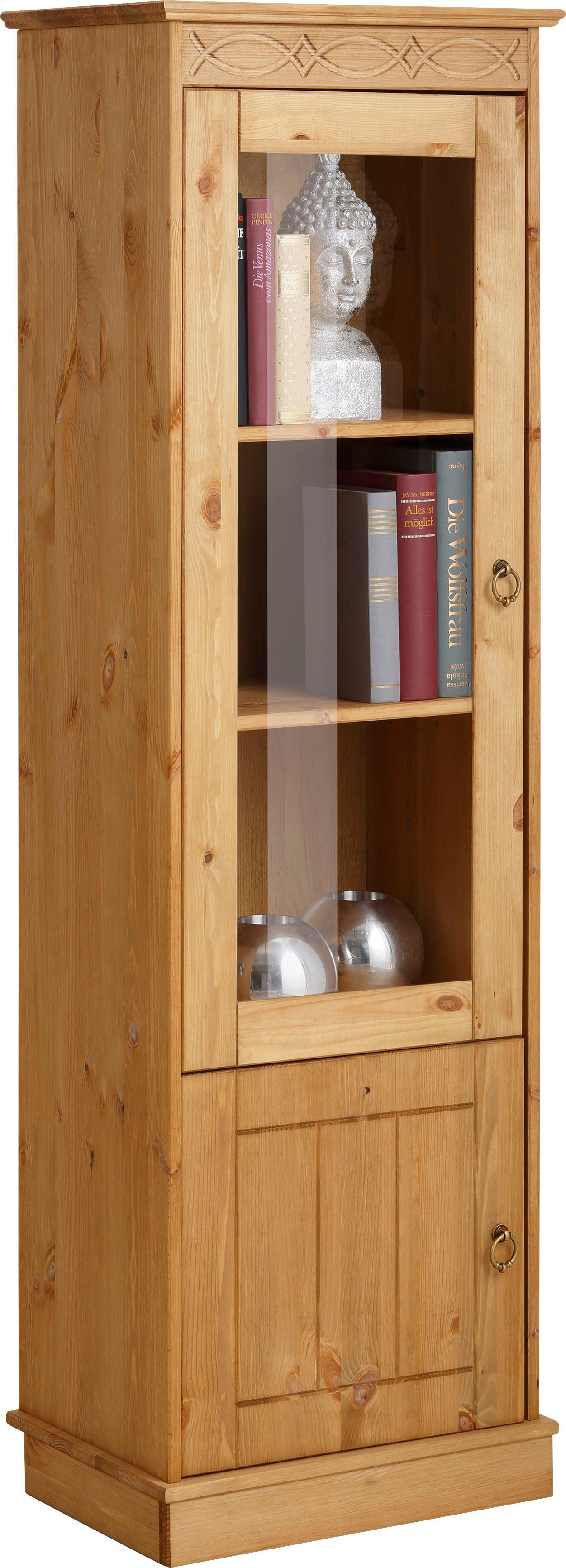 Home affaire Vitrine Indra aus massiver Kiefer, FSC®, 2trg., Höhe 145 cm, d günstig online kaufen