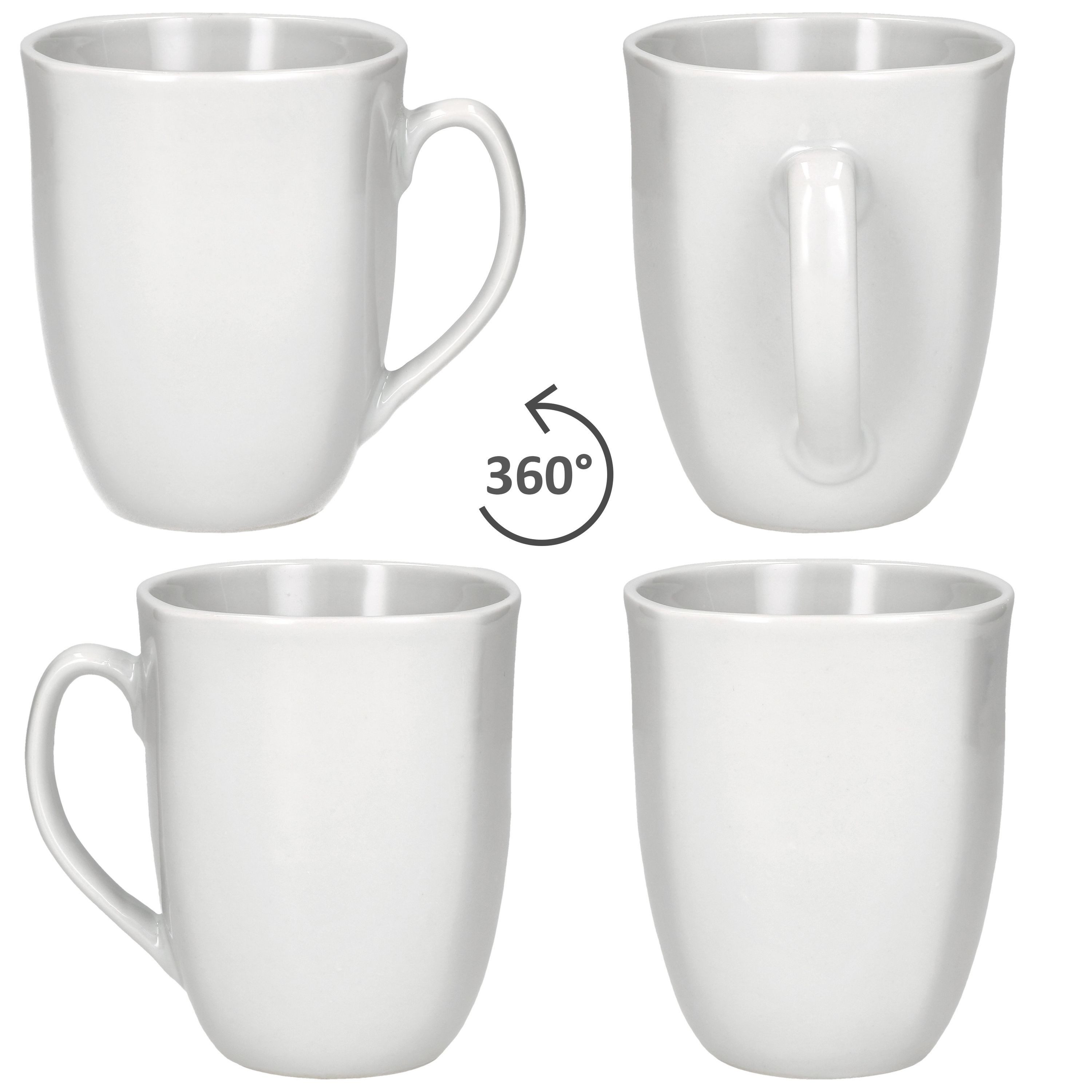 MamboCat Becher 6er Set Lotta Kaffeebecher 300ml weiß Porzellan, Porzellan – Bild 4 von 5