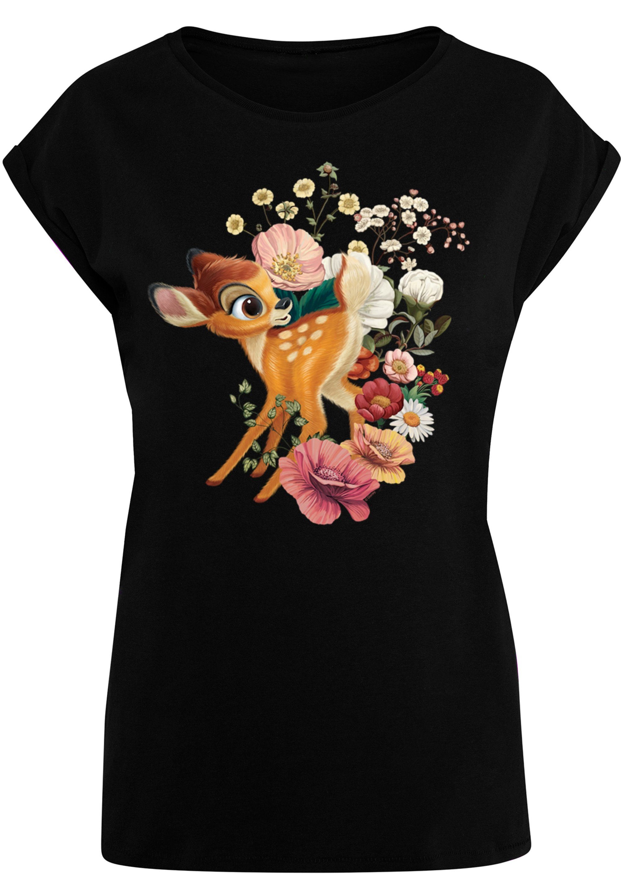 F4NT4STIC T-Shirt PLUS SIZE Bambi Meadow Print schwarz