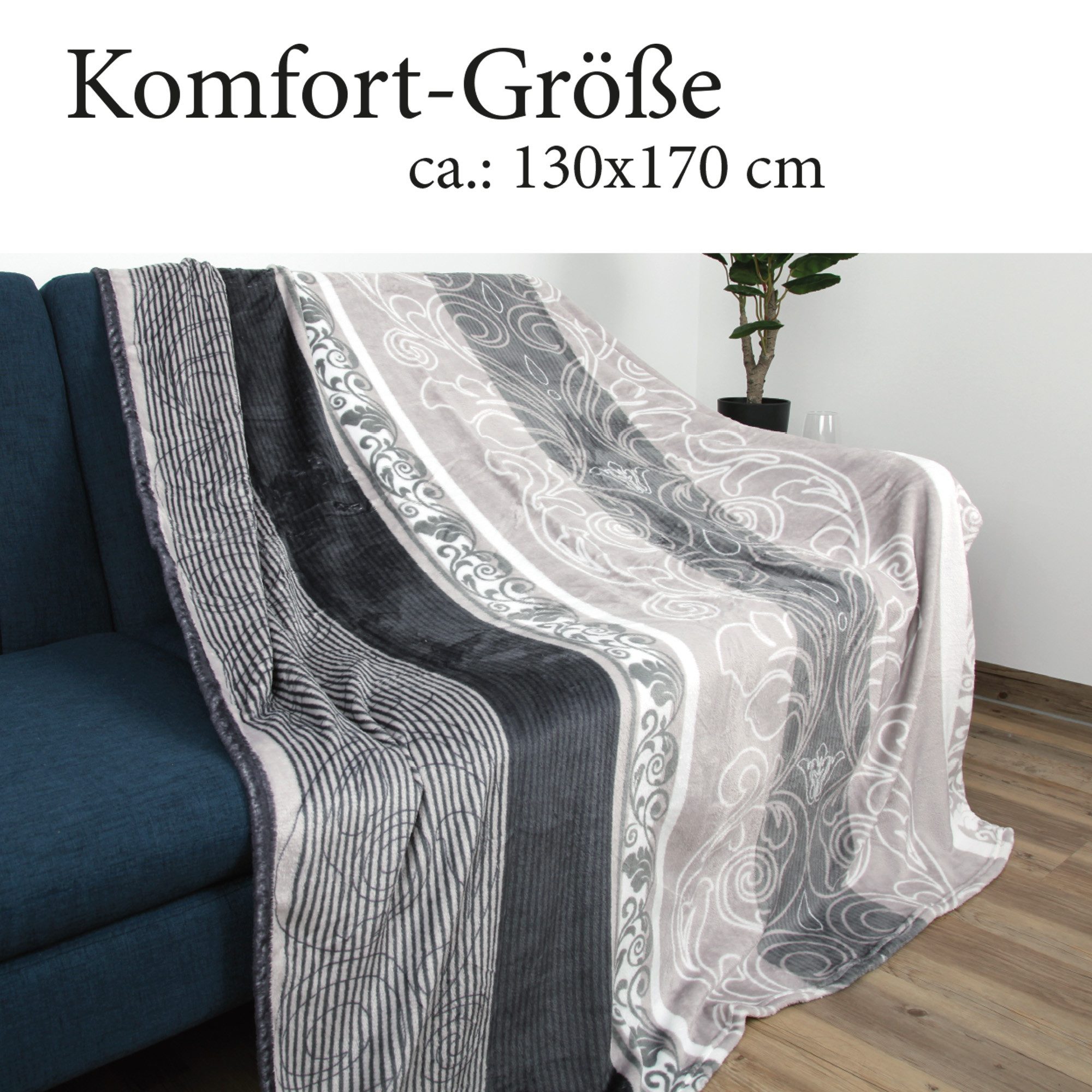 Wohndecke "Soft Touch" 130x170cm, Bestlivings, Flanelldecke, Mikrofaser Supersoft, Polyester, 40°C maschinenwaschbar – Bild 2 von 5