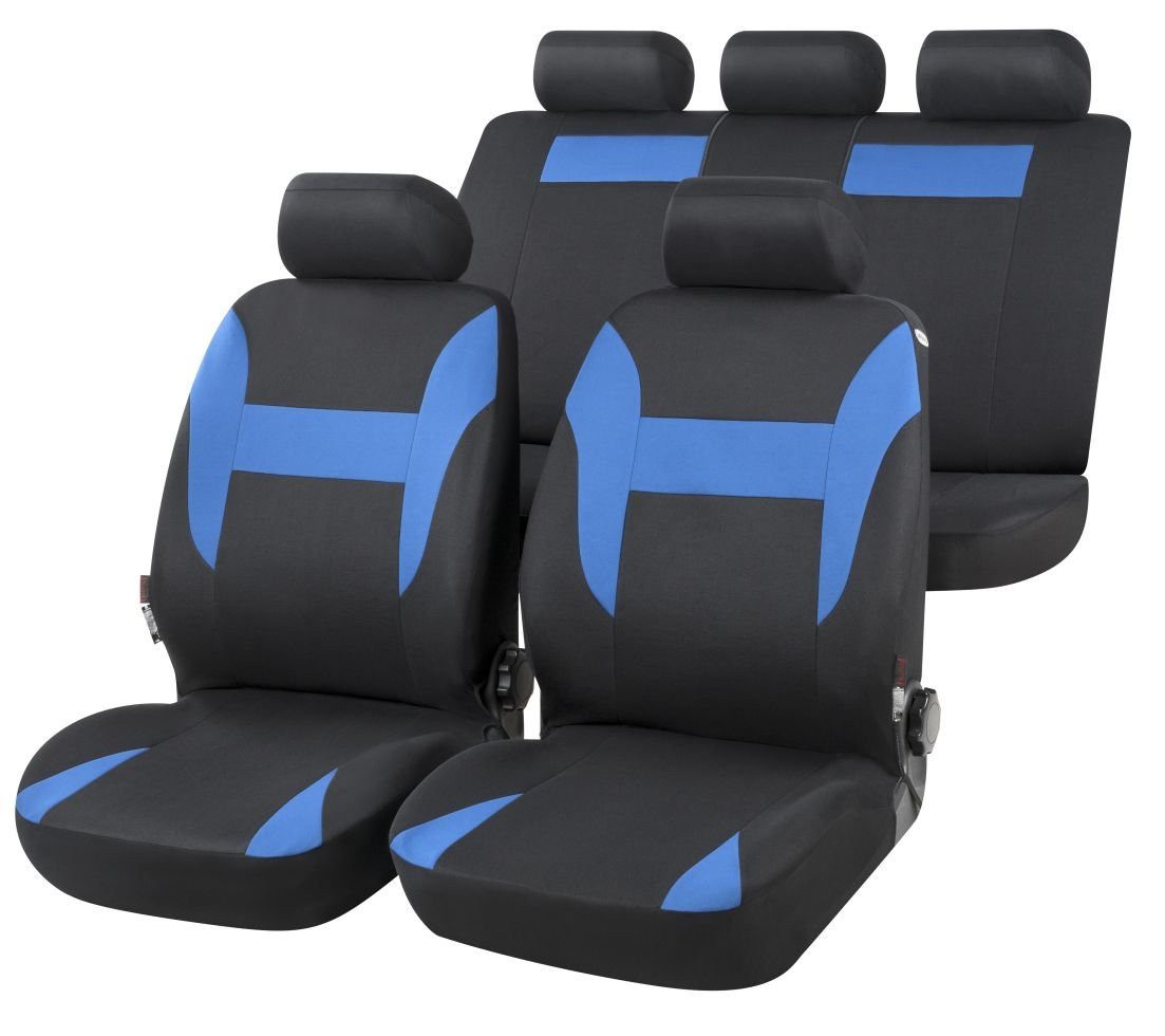 WALSER Autositzbezug Walser Autositzbezug Nampa Komplett-Set blau