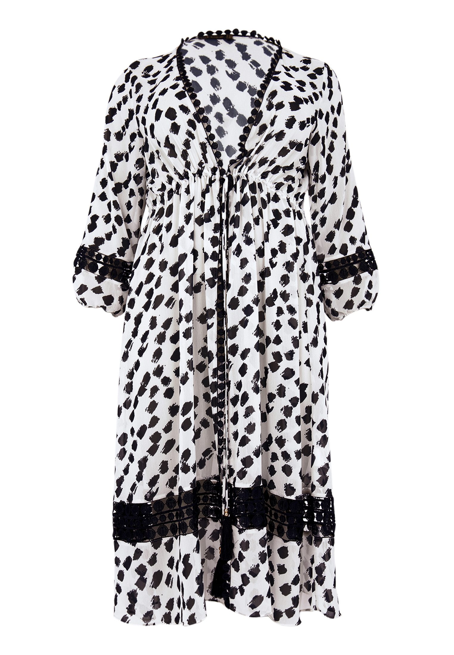 Cardigan Damen Strickjacke mit Punktdruck