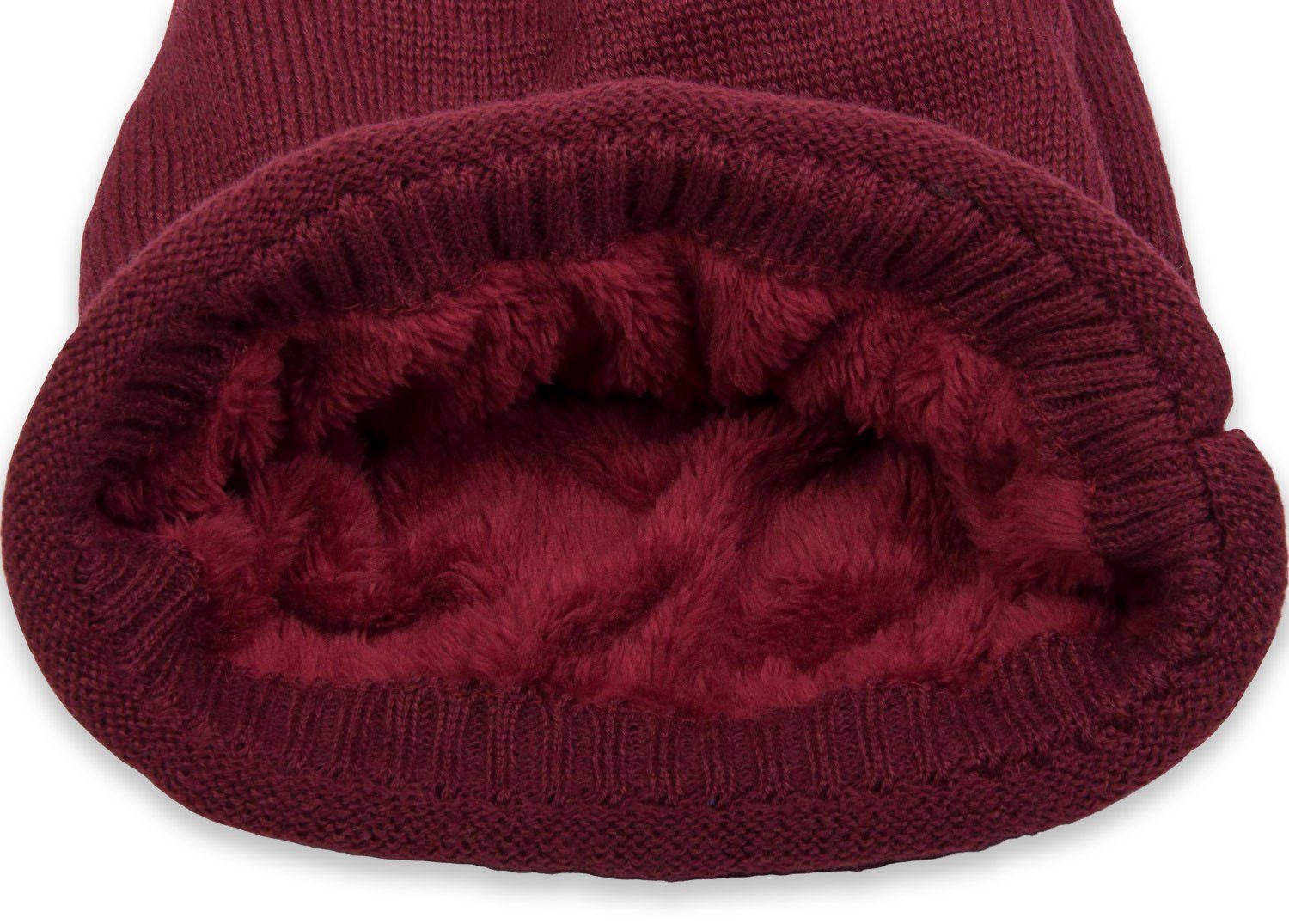 styleBREAKER Strickmütze Feinstrick Beanie mit Teddyfleece (1-St) – Bild 2 von 5