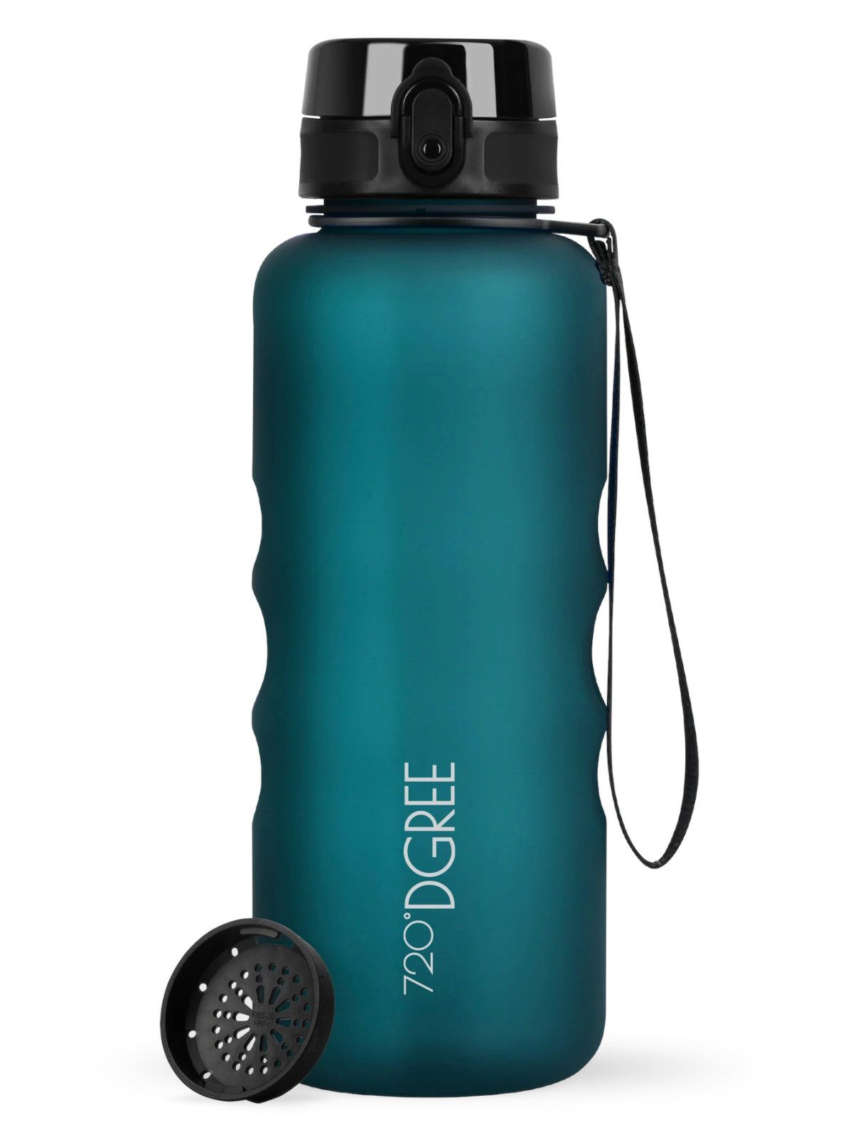 720°DGREE Trinkflasche Trinkflasche uberBottle softTouch mit Sieb smaragd green 1,5l