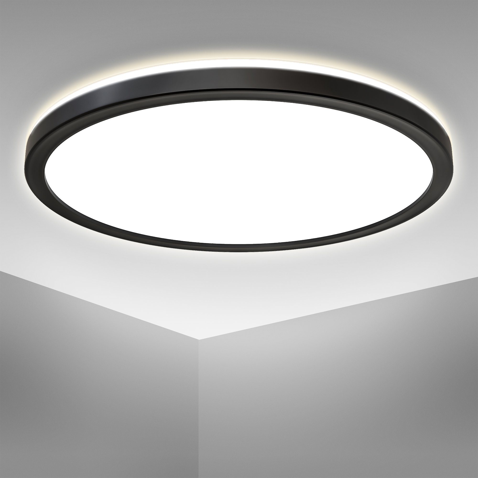 LED LED integriert, Ultraflach, LED Ø29,3cm, Indirektes Ultra Neutralweiß, Licht, Licht, Panel Watt, B.K.Licht neutralweißes Deckenlampe, 18 4.000K 2.400Lm, fest Deckenleuchte Flach BK_DP1329