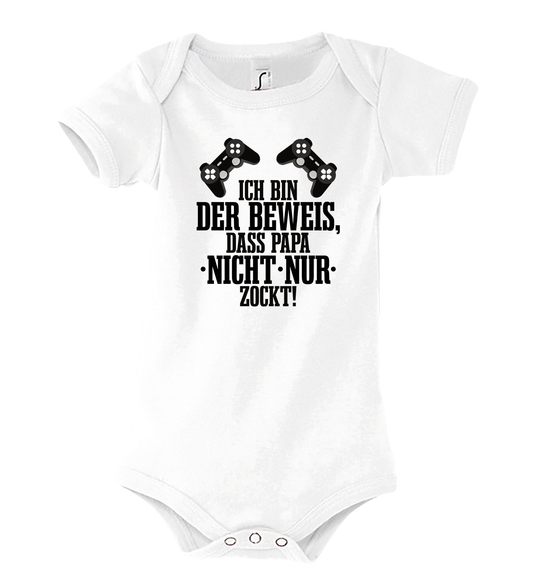 Kurzarmbody Ich Bin Der Beweis, Dass Papa Nicht Nur Zockt Baby Body Strampler