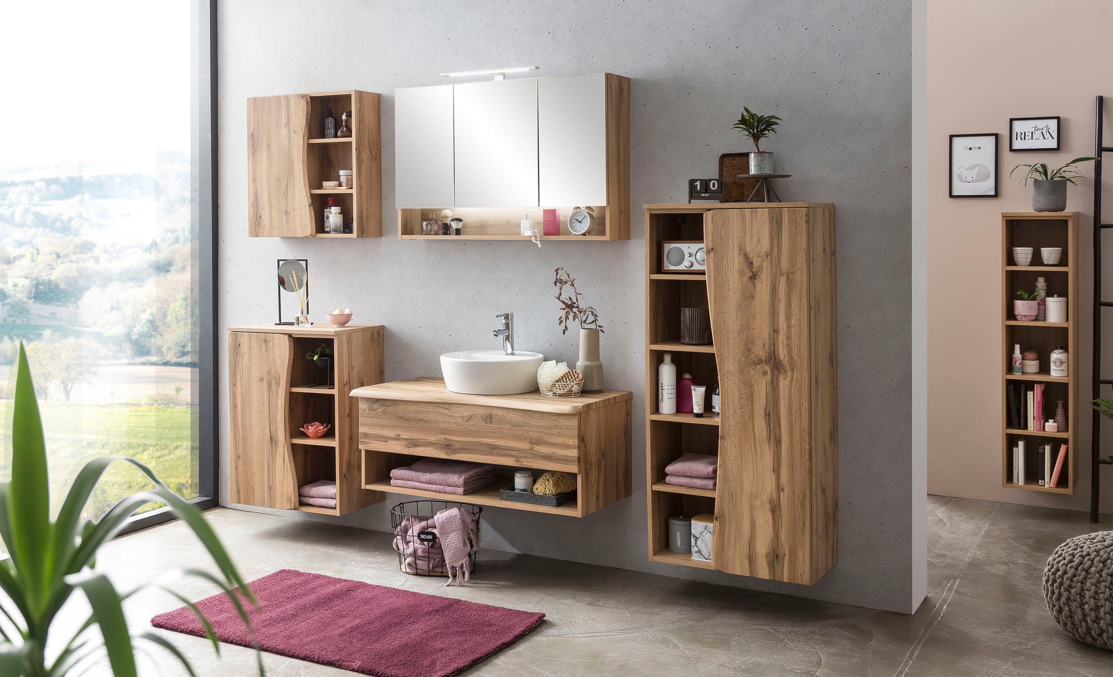 welltime Unterschrank "Stubach" Tür mit Baumkante günstig online kaufen