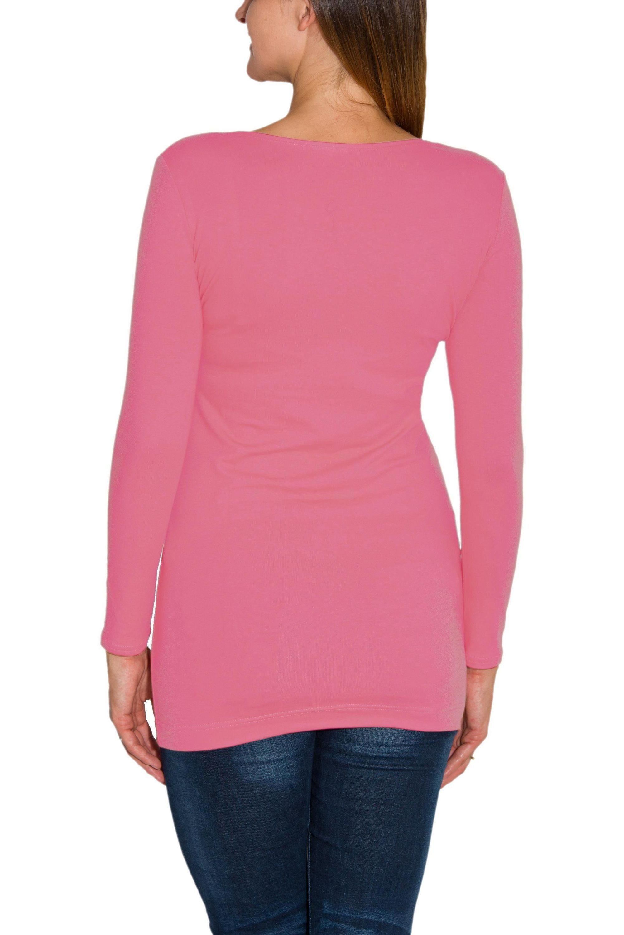 Alkato Langarmshirt Alkato Damen Langarm Longshirt Langarmshirt Tunika Basic Shirt – Bild 3 von 5