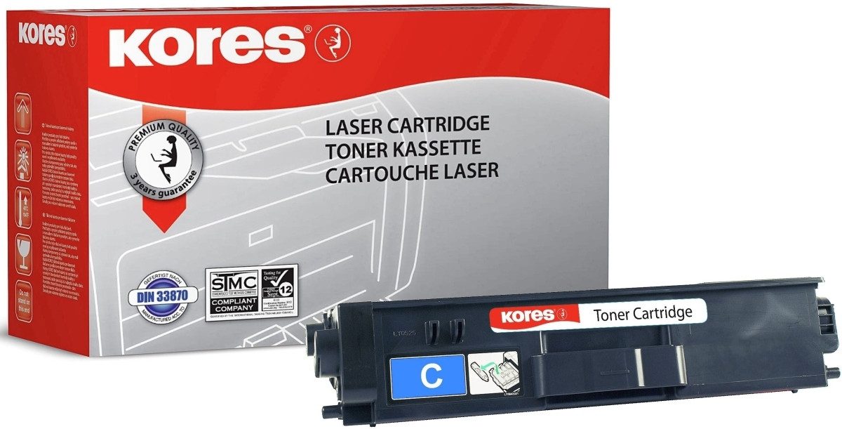 KORES Tonerpatrone Tonerkartusche kompatibel mit Brother TN-325c ca. 3500 Seiten cyan