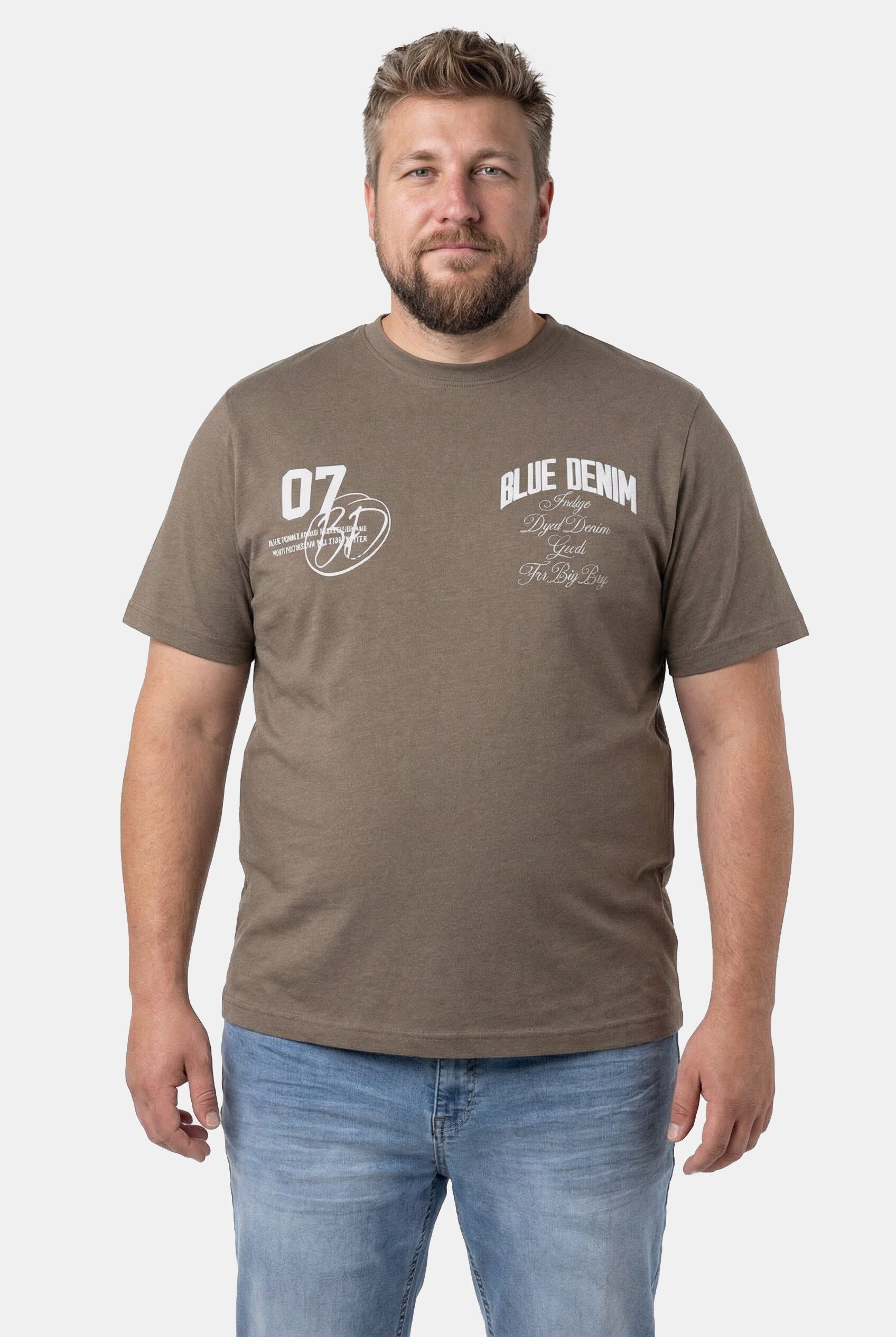T-Shirt T-Shirt Brustprint Halbarm Rundhals