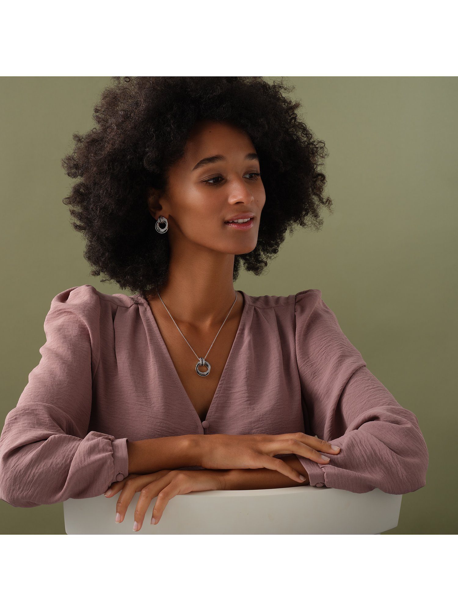 JETTE Silberkette JETTE Damen-Kette 925er Silber 50 Zirkonia, CIAO BELLA