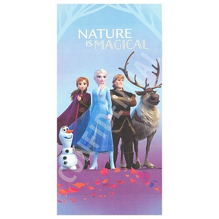 Disney Frozen Badetuch Die Eiskönigin - Nature is magical Mikrofaser Mädchen XXL Strandtuch 70 x 140 cm schnelltrockend