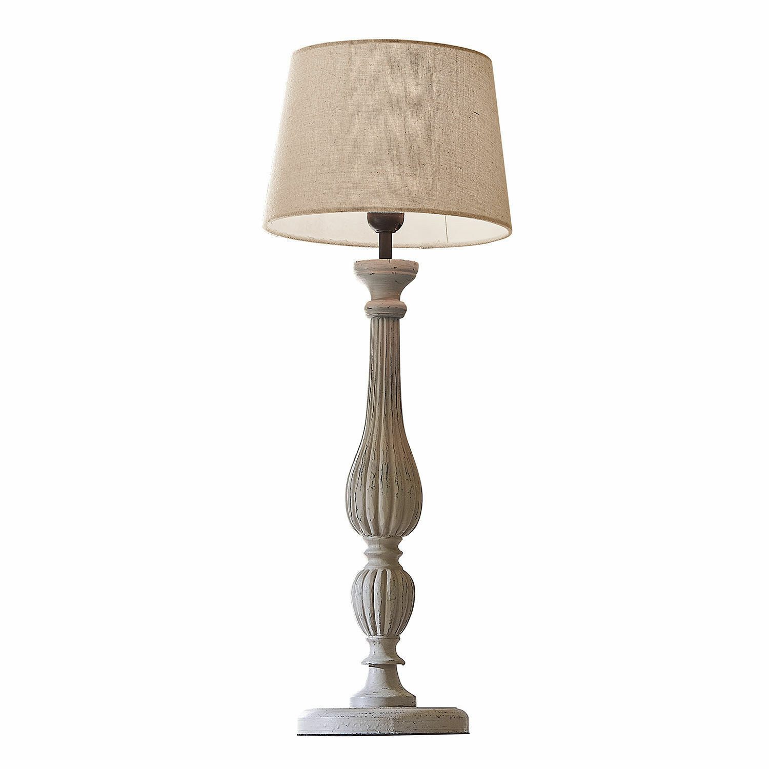 Mirabeau Tischleuchte Tischlampe Zepinal antikgrau/creme