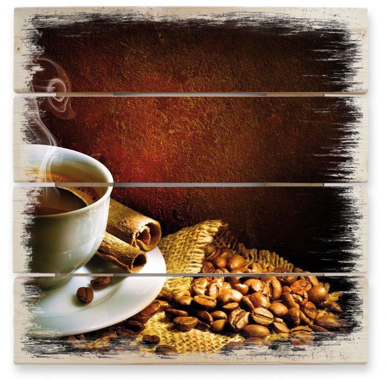 Wall-Art Mehrteilige Bilder Holzbild Set Kaffee Coffee, (Set, 3 St) | Bilder